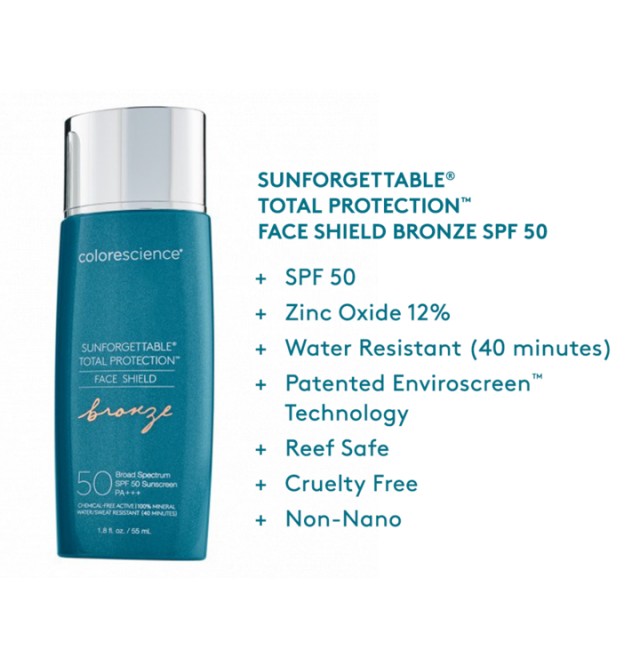 COLORESCIENCE SUNFORGETTABLE® TOTAL PROTECTION™ FACE SHIELD BRONZE SPF 50 | DermaBeauty Shop