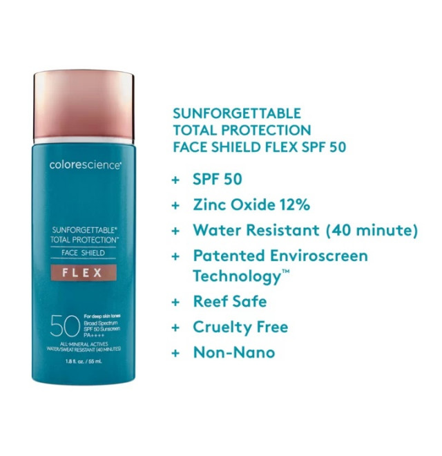 COLORESCIENCE SUNFORGETTABLE® TOTAL PROTECTION™ FACE SHIELD FLEX SPF 50 - MEDIUM